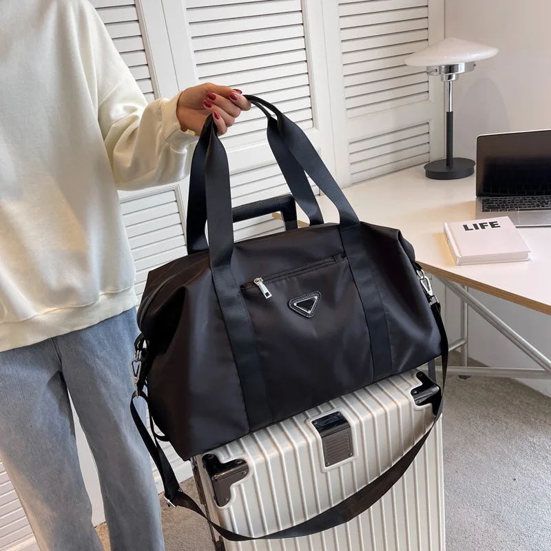 Модная серая женская спортивная сумка для тренажерного зала, сумка для йоги через плечо, легкий Оксфордский рюкзак для хранения багажа, дорожный рюкзак для мужчин Изображение 5
