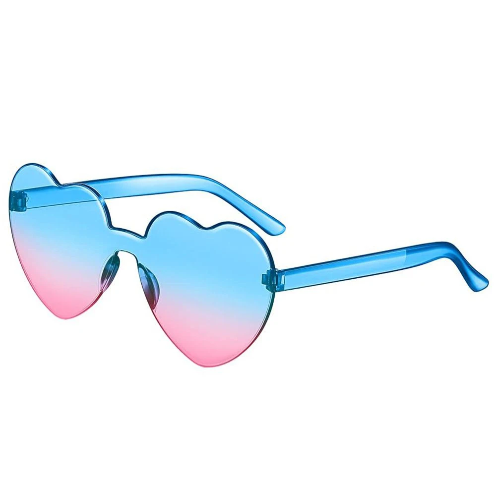 Модные красочные солнцезащитные очки в форме сердца Для женщин, вечеринок для девочек, защита от солнца на открытом воздухе, Желеобразные Градиентные солнцезащитные очки, Очки UV400 1шт Изображение 5
