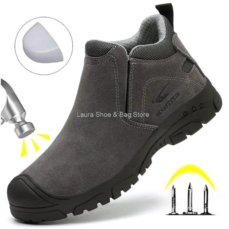 Модные мужские утепленные защитные ботинки 6 кВ с пластиковым носком, рабочие защитные ботинки, Дышащая рабочая обувь с утеплителем, мужские ботинки Изображение 5