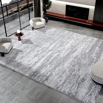 Абстрактный серый ковер Современный дизайн Текстиль в стиле домашнего сада Будущие Модные ковры