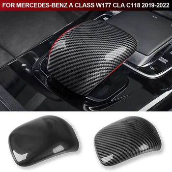 Автомобильная Накладка На Головку Подлокотника Центрального Управления Из Углеродного Волокна Для Mercedes Benz A Class W177 CLA C118 2019-2022
