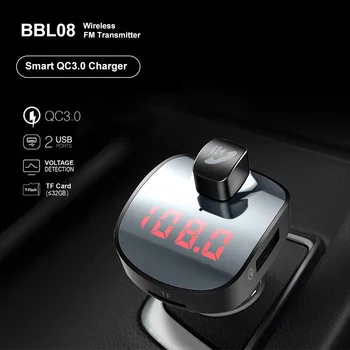 Автомобильный Bluetooth FM-передатчик, Беспроводной автомобильный комплект без рук, MP3-плеер, быстрое зарядное устройство, Поддержка двух USB, TF U-диск