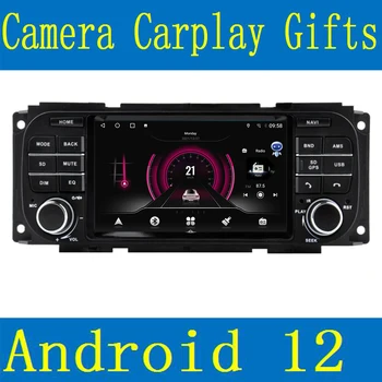 Автомобильный DVD-плеер Carplay Android 12 для JEEP Grand Cherokee Liberty Wrangler Chrysler Dodge GPS Радио Стереокамера БЕЗ DVD Wi-Fi