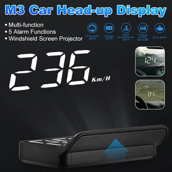 Автомобильный HUD M3 Head Up Дисплей Многофункциональный Цифровой GPS Спидометр Автомобильные Часы OBD2 5 Функций Сигнализации Авто Гаджеты Автомобильные Аксессуары
