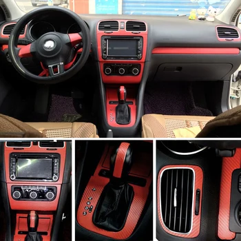 Автомобильный стайлинг из 5D углеродного волокна, Центральная консоль, изменение цвета, Литье, наклейки для Volkswagen VW Golf 6 GTI MK6 R20