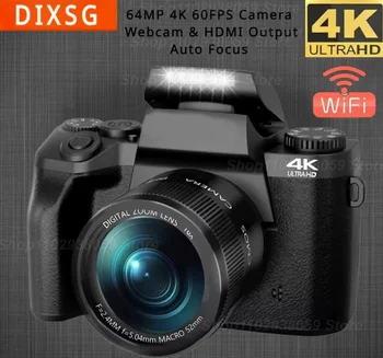 Автофокус 64-Мегапиксельная Цифровая Зеркальная камера для Фотосъемки 4K 60FPS Видеоблог Видеокамера с 4,0-дюймовым Сенсорным экраном Веб-камера Прямой трансляции Youtube