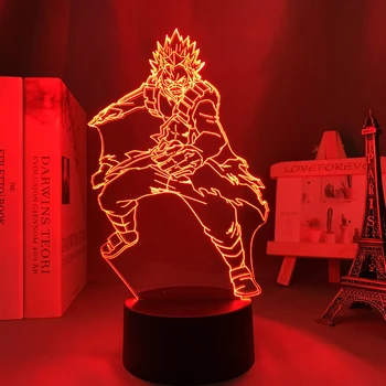 Аниме 3d Лампа My Hero Academia Red Riot для Спальни Декоративный Ночник Подарок На День Рождения Манга Светодиодный Ночник Эйдзиро Кирисима