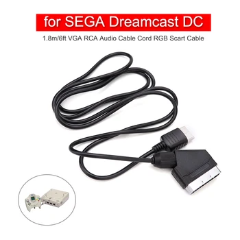 Аудиокабель VGA RCA, шнур 1,8 м/ 6 футов, Замена игрового соединительного кабеля, улучшение четкости изображения для SEGA Dreamcast DC