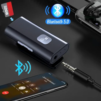 Аудиоприемник JINSERTA 3,5 мм AUX Bluetooth в автомобиле, портативный адаптер для подключения к беспроводной сети для наушников, динамика гарнитуры