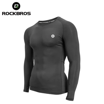 Базовый слой ROCKBROS для велоспорта, Теплое велосипедное нижнее белье с длинным рукавом, флисовая спортивная рубашка для гоночного велосипеда 