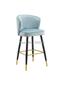 Барный стул легкий роскошный современный простой бытовой модный стульчик для кормления, железный барный стул, барный стул-островок 55 см