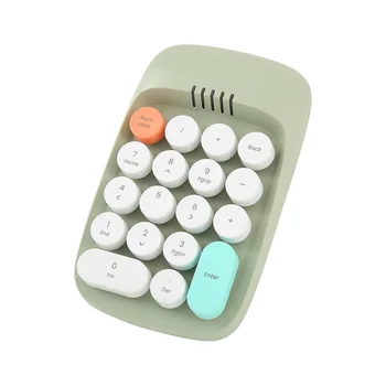 Беспроводная Цифровая клавиатура, Ретро-Клавиатура Пишущей Машинки, Цифровые Клавиатуры Numpad 18 Клавиш 2,4 ГГц Bluetooth Mini Keyboard (Зеленый)