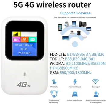 Беспроводной Маршрутизатор 4G/5G Мобильный Широкополосный 2,4 ГГц LTE 150 Мбит/с 4G WiFi Маршрутизатор С Модемом Sim-карты 3 Канала для 10 Устройств WiFi
