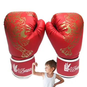 Боксерские перчатки для взрослых, дышащие боевые перчатки из искусственной кожи, детские боксерские тренировочные перчатки для кикбоксинга для домашнего спорта.