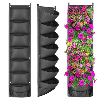 Вертикальная подвесная сумка для выращивания в саду, плантатор, макет цветочных горшков, Водонепроницаемое настенное крепление, подвесная сумка для цветочных горшков для внутреннего и наружного использования