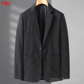 Весенний новый пиджак 6XL мужской повседневный корейский пиджак размера плюс, мужской блейзер оверсайз, однобортные блейзеры размера 5XL 7XL