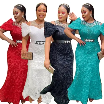 Вечерние платья больших размеров для женщин Африканское роскошное платье с блестками Элегантное Турецкое свадебное длинное платье Анкара Женская одежда
