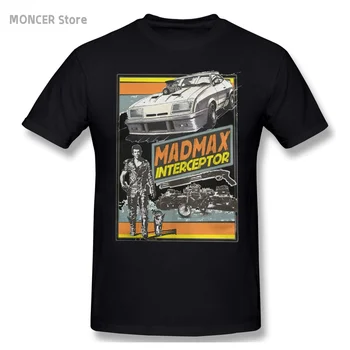 Винтажная мужская футболка Mad Max V8 Interceptor, хлопок, с круглым вырезом, с принтом