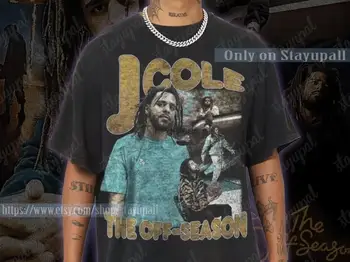 Винтажная рубашка Джей Коула Рэппер Футболка Джей Коула американский рэпер Песни Джей Коула Альбом межсезонья Винтажная футболка с рисунком 90-х