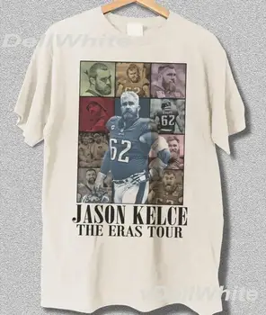 Винтажная футболка Jason Kelce с американским спортивным рисунком, ретро-толстовка, футболка-бестселлер 2023 года выпуска