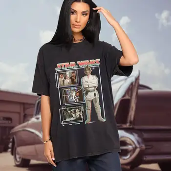 Винтажная футболка в стиле ретро, винтажная рубашка, рубашка Люка Скайуокера, рубашка принцессы Леи, рубашка Чубакки