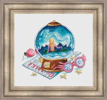 Волшебный Хрустальный шар 37-35 наборы для вышивания, наборы для вышивания крестиком, хлопчатобумажный батист DIY homefun embroidery Shop1