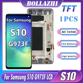 Высококачественный TFT ЖК-дисплей Для Samsung S10 SM-G973F SM-G973U SM-G973W ЖК-дисплей С Сенсорным Экраном Digitizer Запасные Части С Рамкой