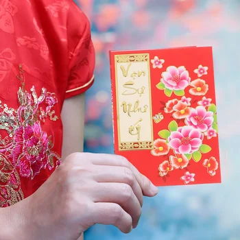 Вьетнамский Новый Год Красные конверты Год Дракона Хонг Бао Красные конверты 2024 Конверты с деньгами на удачу Красный пакет Весенний фестиваль