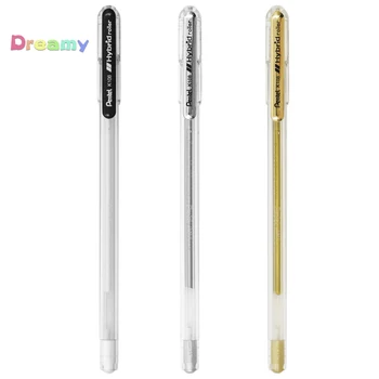 Гелевая ручка KN108 Pentel Arts Hybrid Technica, 0,8 мм, белые / серебристые / золотые чернила. Архивный сейф для зарисовок / рисования / манги