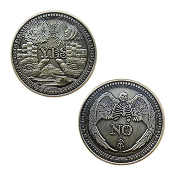 Готическая да, нет, счастливая монета из антикварного сплава, двухсторонний коллекционный сувенир, доллар