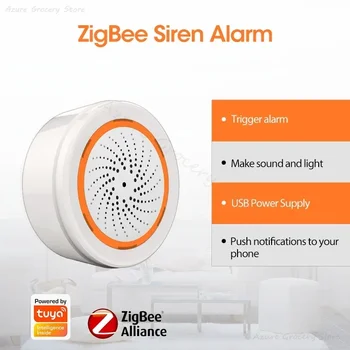 Датчик звуковой световой сигнализации Tuya WiFi Smart Siren, звуковая сигнализация Smart Life Siren, система безопасности умного дома, используемая с Alexa # 20