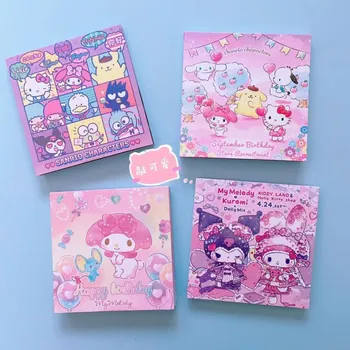 Декоративные наклейки Sanrio Kuromi Sticker Book для детей, милые поделки из исходного материала для аккаунта, сделанные вручную