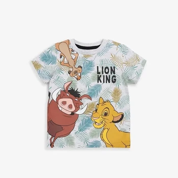 Детская футболка Disney, футболка с мультфильмами, повседневная винтажная одежда, футболка для девочек и мальчиков