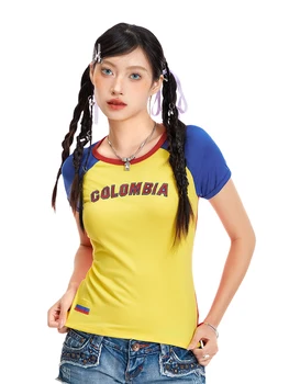 Детская футболка Y2k, женские укороченные футболки с графическим рисунком, футболки для девочек-подростков, винтажная эстетическая футболка 90-х, милая уличная одежда 2000-х годов