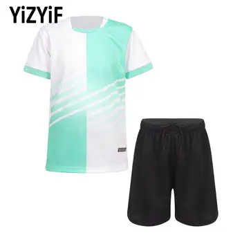 Детский спортивный костюм для тенниса для мальчиков, футболка с коротким рукавом и шорты, комплект футбольной формы для игры в баскетбол, спортивная одежда для тренировок