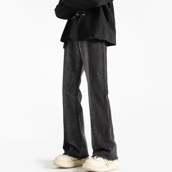 Джинсы в американском стиле для мужчин Осенний тренд Ретро прямые широкие брюки