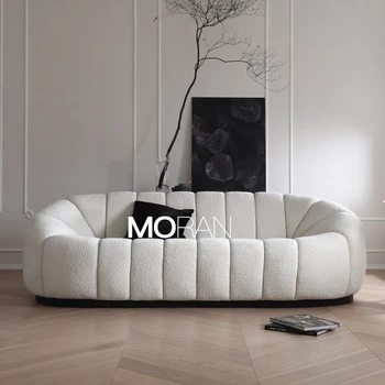 Дизайнерский тканевый диван в скандинавском стиле, рассчитанный на нескольких человек, простой формы тыквы в итальянском стиле