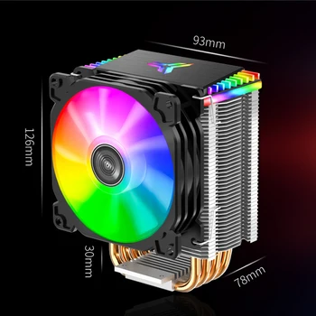 Для AMD/Intel 92 мм Охлаждающий Вентилятор 4 Тепловые Трубки Вентилятор Процессорного Кулера PWM 4-Контактный Регулятор Температуры Радиатора Процессора Гидравлический Подшипник