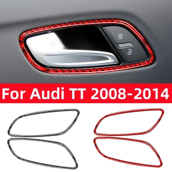 Для Audi TT 8N 8J MK123 TTRS 2008-2014 Аксессуары Из Углеродного Волокна Внутренняя Ручка Двери Автомобиля Наклейки Отделка Дверной Чаши Наклейка Декор