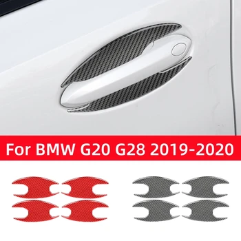 Для BMW 3 Серии G20 G28 2019-2020 Аксессуары Из Углеродного Волокна Внешняя Ручка Автомобиля Дверная Чаша Наклейка Накладка С Защитой От Царапин Цветок