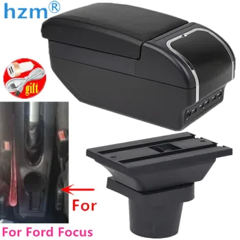 Для Ford Focus коробка подлокотника Центральный Ящик для хранения содержимого с подстаканником Аксессуары для пепельницы Зарядка через USB