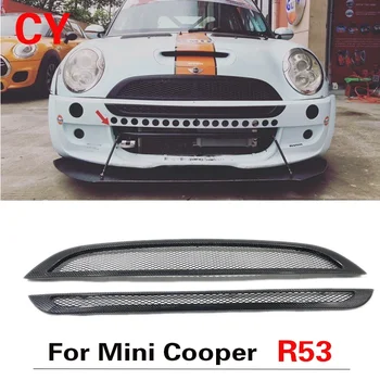 Для MINI R53 Cooper S 2001-2006 Настоящая крышка из углеродного волокна, охлаждающее отверстие, воздуховыпуск, решетка радиатора, литье задней крышки и зеркальный корпус