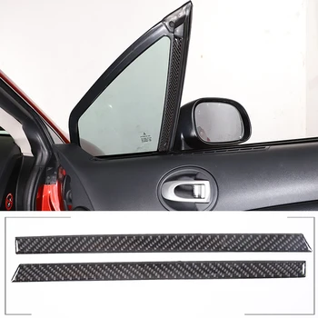 Для Mitsubishi Eclipse 2006-2011 Наклейки на декоративную панель стойки автомобиля, Аксессуары для интерьера из мягкого углеродного волокна, 2 шт