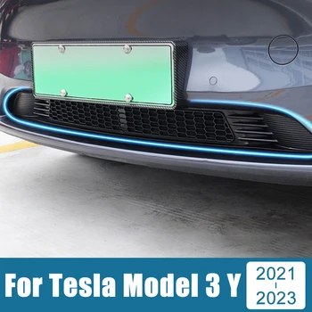 Для Tesla Model 3 Y 2021 2022 2023 Передняя решетка радиатора автомобиля из АБС пластика, Декоративная крышка, Рамка, Накладка, Наклейка, Аксессуары