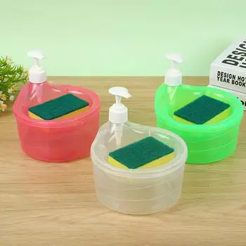 Дозатор мыла Насос С губкой Ручной Пресс Контейнер для мыла для чистки Посуды Кухонный Ручной пресс Органайзер для жидкости E1k9