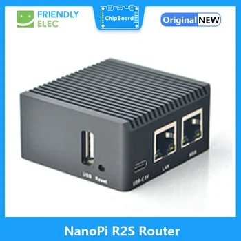 Дружественный Маршрутизатор NanoPi R2S С Официальным Металлическим корпусом OpenWRT System RK3328 Mini Router с Двойным Гигабитным портом и 1 ГБ большой памяти