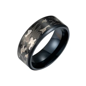 Европейская и американская мода новое мужское камуфляжное кольцо из титановой стали s316 для вечеринок, свадебное популярное кольцо, ювелирные аксессуары