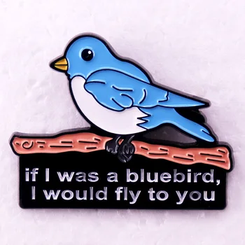Если бы я был синей птицей, я бы прилетел к тебе Эмалевая Булавка песня музыка тексты песен брошь ювелирные Аксессуары