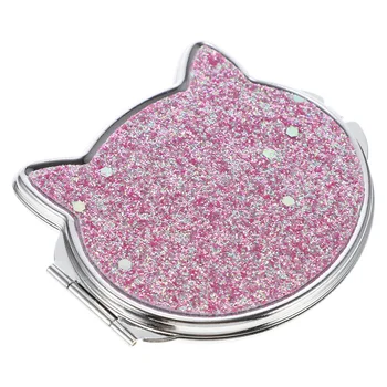 Женская сумочка для путешествий, складное туалетное зеркало, металлический инструмент для макияжа в форме кошки
