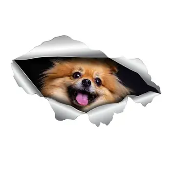 Забавная собачья голова в трещине, наклейка на автомобиль, наклейки для мотоциклов, декоративные товары для окон автомобиля, Наклейка на холодильник, наклейка с собачьей трещиной
